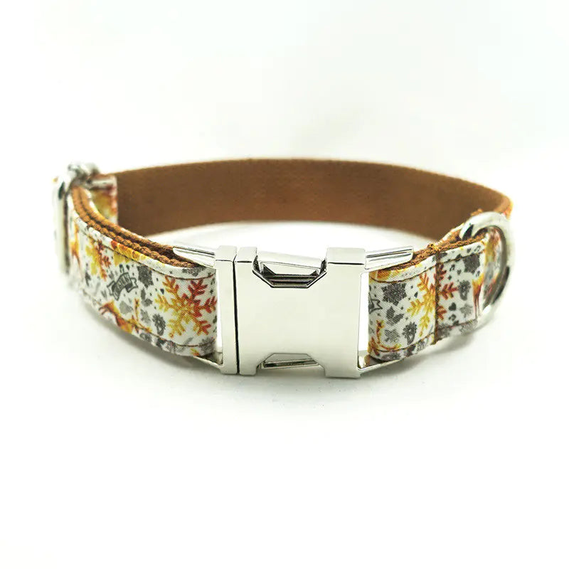 Handmade Golden Christmas Dog Collar